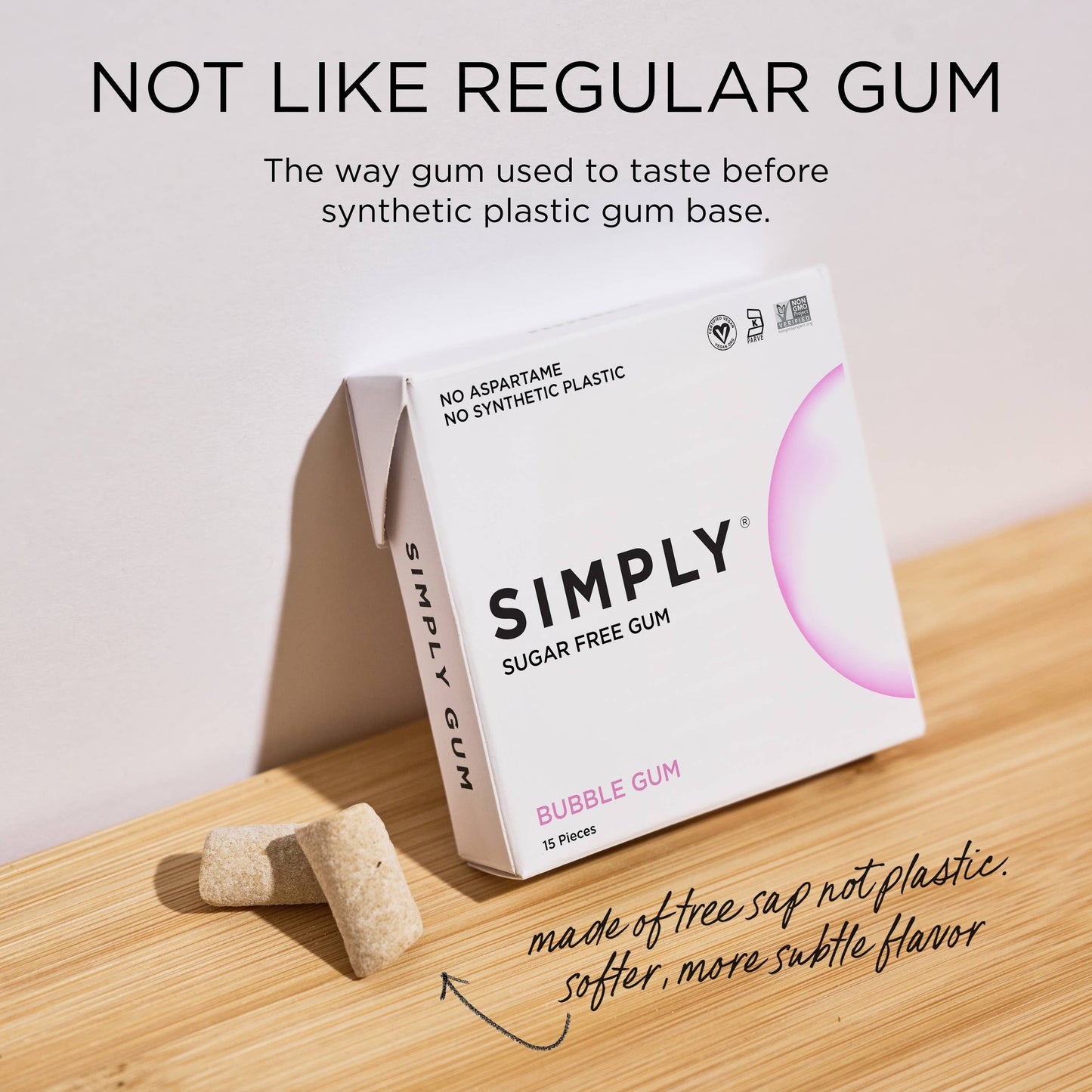 Sugar Free Bubble Gum - Natural + Plastic-Free | 6 Pack