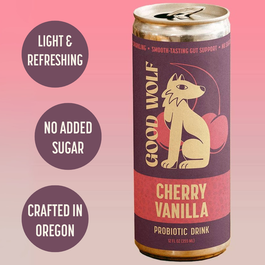 Cherry Vanilla Probiotic Soda - No Added Sugar; Hand-Crafted