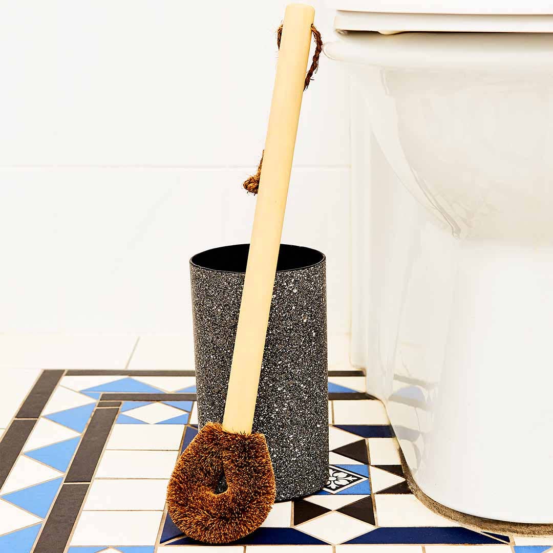 Natural Toilet Brush & Holders - 100% Plastic Free: Concrete Holder & Brush Set