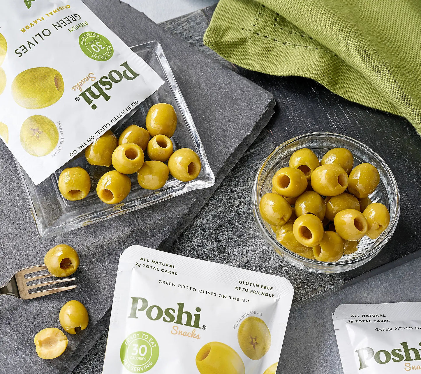 Poshi Olives - Premium Green Olives 1.1oz