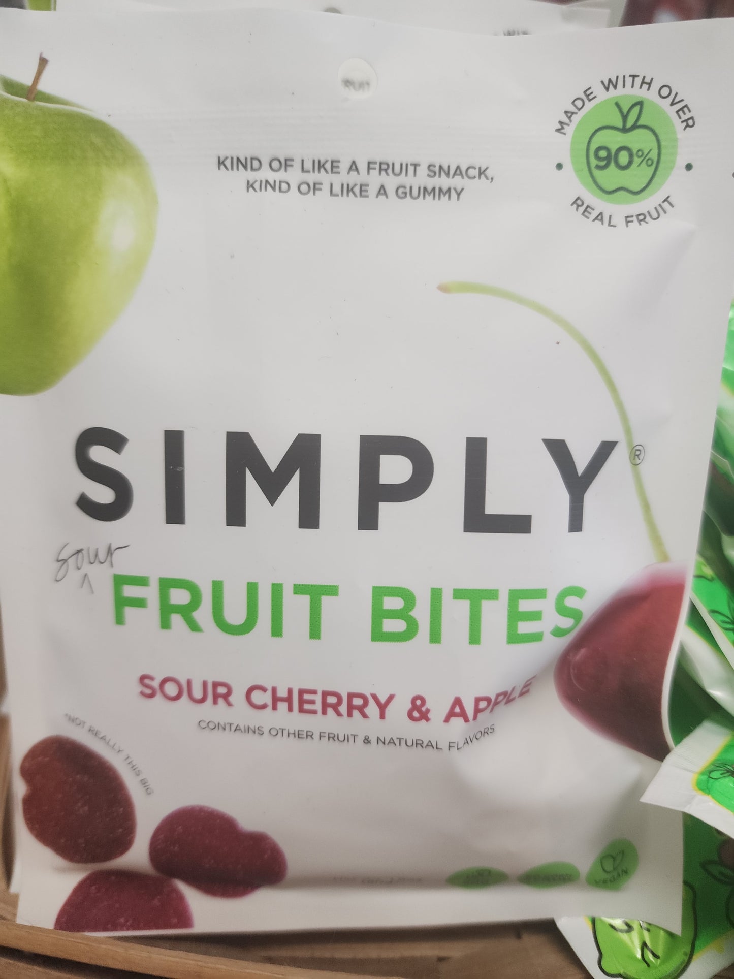 Simply sours fruit bites sour cherry and apple