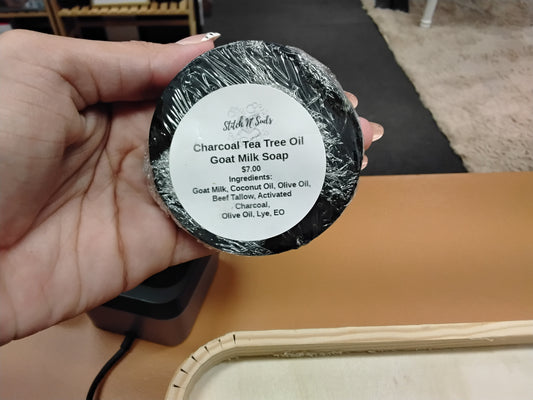 Charcoal tea tree oil goat milk soap stitch n suds