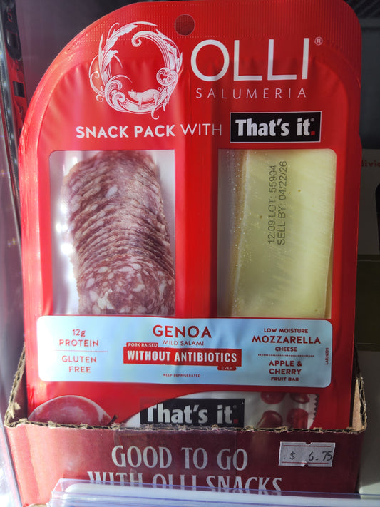 Olli Salumeria Genoa Mild Salami Snack Pack