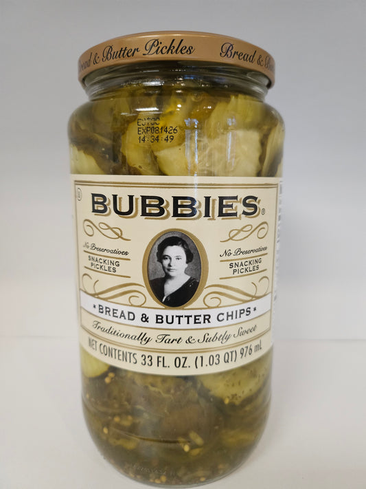 Bubbies Pickles Chips Bread & Butter