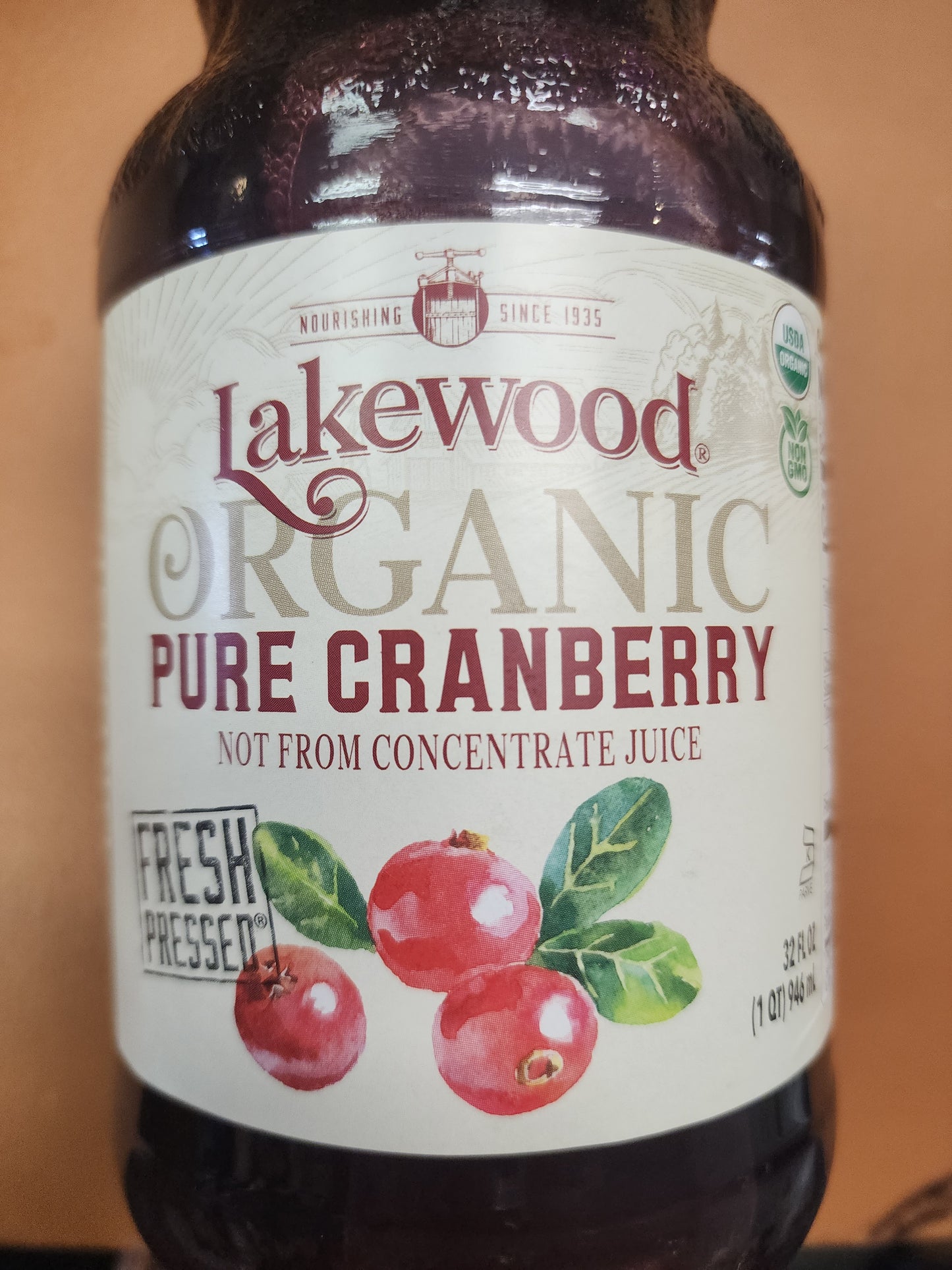 Lakewood Organic Pure Cranberry 32 oz