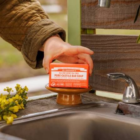 Dr Bronner's hemp tea tree pure Castile soap bar