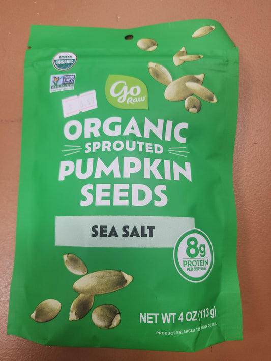Go raw Organic pumpkin seeds sea salt